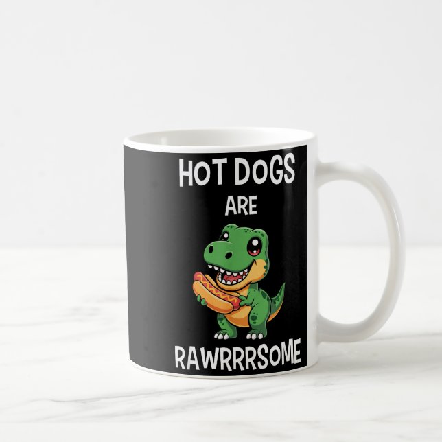 Dinosaur T Rex Hot Dog Shirt Funny Hot Dogs Are Ra Kaffeetasse (Rechts)