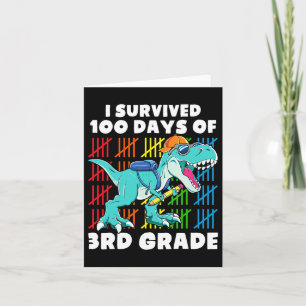 Dinosaur T Rex I überlebte 100 Tage der Schule 3rd Karte