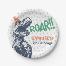 Dinosaur T-Rex in Party Hat Birthday Party