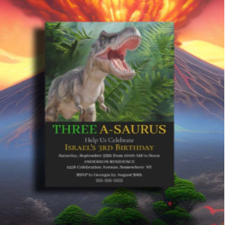 Dinosaur T Rex jungle Jurassic World Einladung