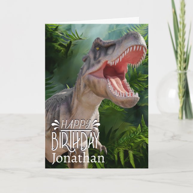Dinosaur T Rex jungle Jurassic World Karte (Vorderseite)