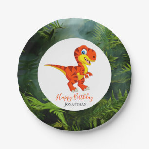 Dinosaur T Rex Jungle Party Pappteller
