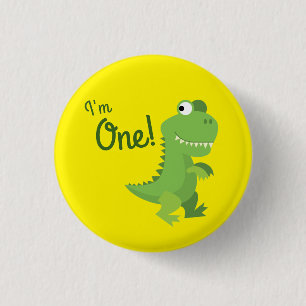Dinosaur T-rex Kinder 1. Geburtstag Dino Party Button