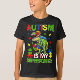 Dinosaur T-rex Kinder Autismus ist meine Supermach T-Shirt