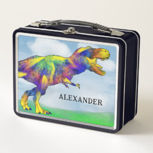 Dinosaur T Rex Kinder Personalisiert Metall Brotdose