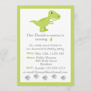 Dinosaur T-rex Kindergeburtstag Einladung anpassen