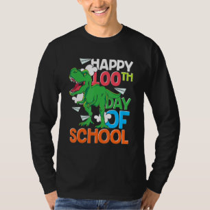 Dinosaur T Rex Lehrer Student glücklich 100. Tag d T-Shirt