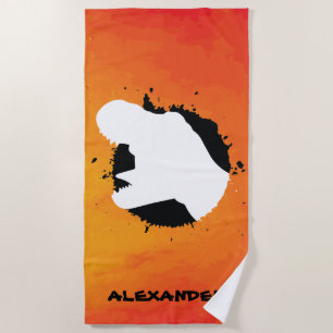 Dinosaur T-Rex Orange Attack Individuelle Name Strandtuch