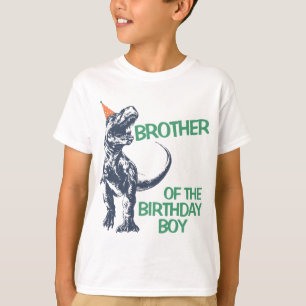Dinosaur T-Rex Party Hat Bruder von Birthday Boy T-Shirt