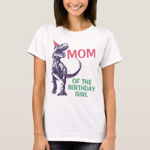 Dinosaur T-Rex Party Hat Mama des BIrthday Girl T-Shirt