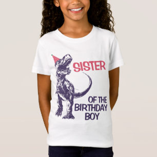 Dinosaur T-Rex Party Hat Schwester des Geburtstags T-Shirt