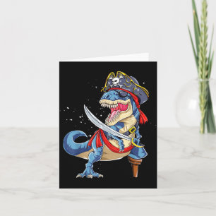 Dinosaur T rex Pirat Jolly Roger Halloween Lustig Karte