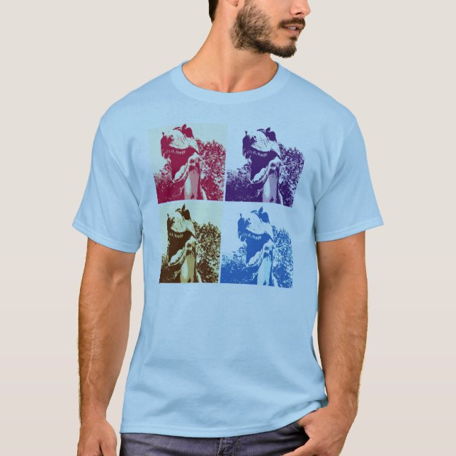 Dinosaur T-Rex Pop Art T-Shirt (Vorderseite)