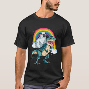 Dinosaur T Rex Rainbow Cloud Glitzern Sheep T-Shirt