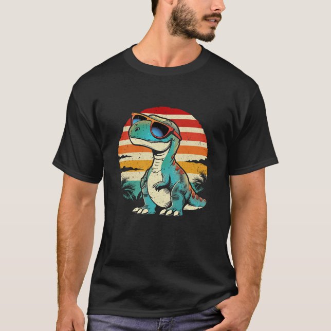 Dinosaur T-Rex Retro Novelty Männer Kinder Frauen  T-Shirt (Vorderseite)