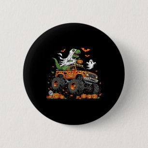 Dinosaur T-rex Riding Monster Truck Halloween Männ Button