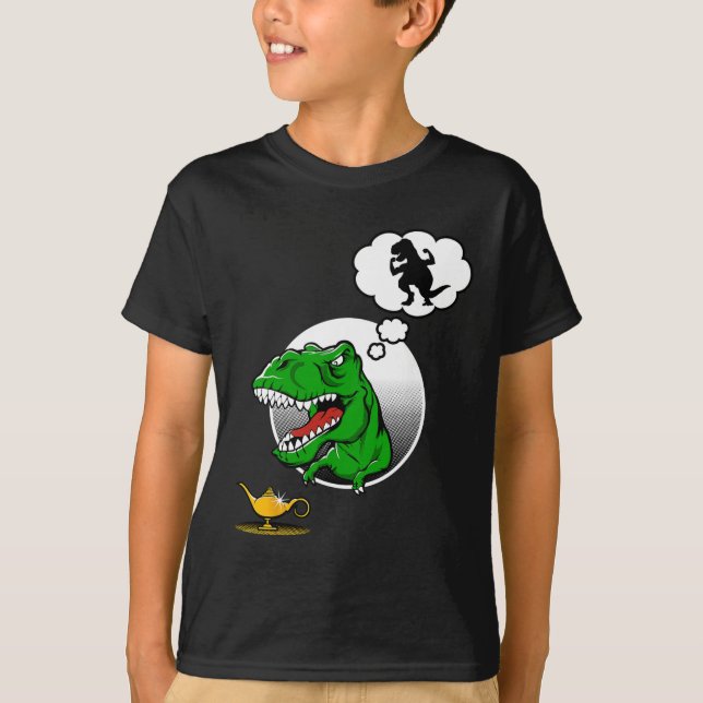 Dinosaur T-rex Short Arms Funny Joke Genie Lamp  T-Shirt (Vorderseite)