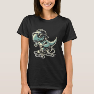 Dinosaur T Rex Skateboard fahren Lustiges Retro-Sk T-Shirt