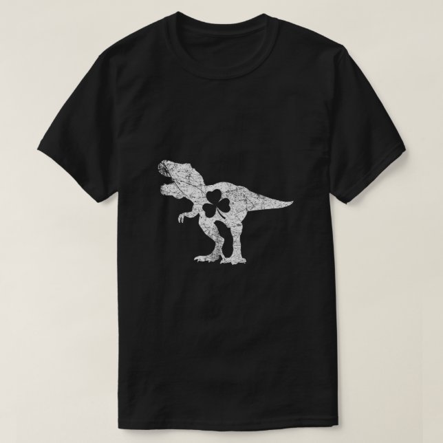 Dinosaur T Rex St Patricks Day Kleeblatt Erwachsen T-Shirt (Design vorne)