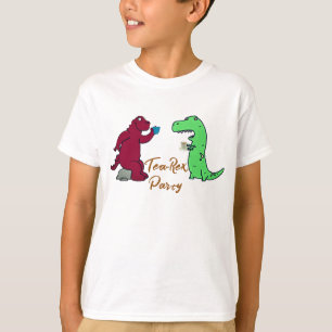 Dinosaur T-Rex Tea Party T-Shirt, spielerisch und  T-Shirt