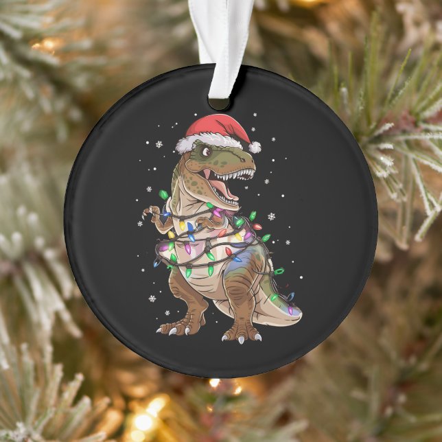 Dinosaur T-rex Tree Christmas Sweater Xmas Dino Ornament (Baum)