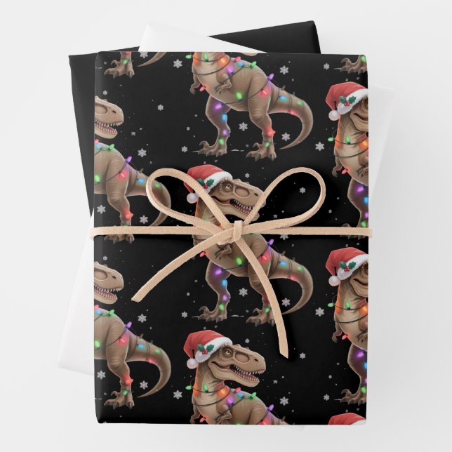 Dinosaur T-rex Tree Christmas Xmas Pet Dino Trex  Geschenkpapier Set (Beispiel)