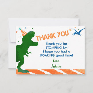Dinosaur T-Rex Trex Geburtstagsparty Danke Karten