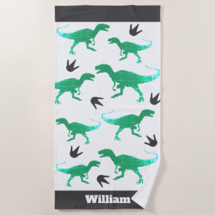 Dinosaur T-Rex Tyrannosaurus Personalisiert Strandtuch
