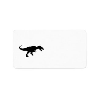 Dinosaur T-Rex Tyrannosaurus Rex Schwarze Silhouet Adressaufkleber