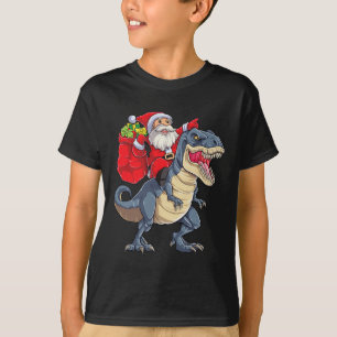 Dinosaur T Rex Weihnachten Santa Jungen Männer Mäd T-Shirt