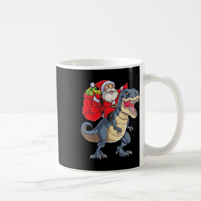 Dinosaur T Rex Weihnachtsjungs Männer Mädchen Weih Kaffeetasse (Rechts)