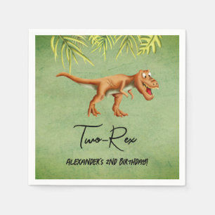 Dinosaur T Rex zweite Geburtstagsfeier  Serviette