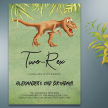 Dinosaur T Rex Zweite Geburtstagsparty