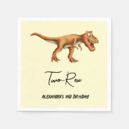 Dinosaur T Rex Zweite Geburtstagsparty Serviette