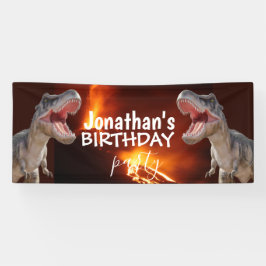 Dinosaur T Rexs Boy White Banner