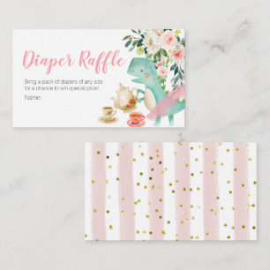 Dinosaur Tea Party Baby Dusche Windpreispreisraffi Begleitkarte
