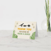 Dinosaur Thank You Card Dino