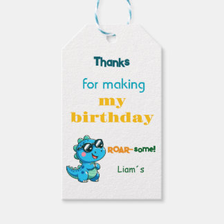 Dinosaur Thank You Tags Geschenkanhänger