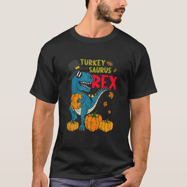 Dinosaur Thanksgiving Day Turkey Saurus rex Turkey T-Shirt (Vorderseite)