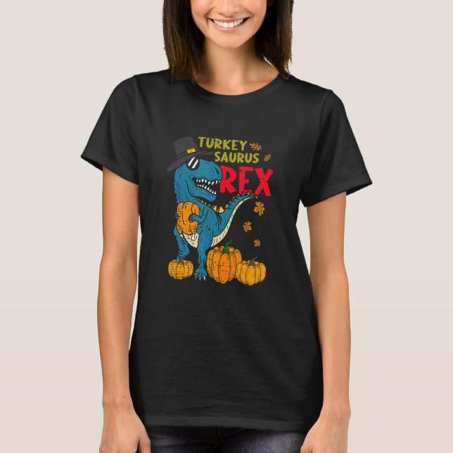 Dinosaur Thanksgiving Day Turkey Saurus rex Turkey T-Shirt (Vorderseite)