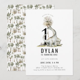 Dinosaur Thema 1. Geburtstag Party Einladung