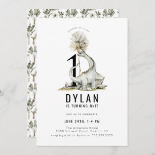 Dinosaur Thema 1. Geburtstag Party Einladung