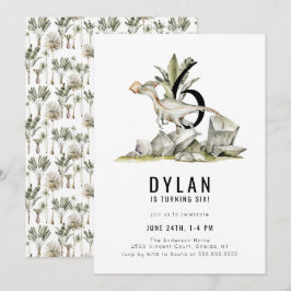 Dinosaur Thema 6. Geburtstagsparty Einladung