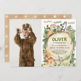 Dinosaur Thema Geburtstagsfeier Foto Einladung