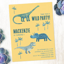 Dinosaur Thema Kindergeburtstag Party Einladung Postkarte