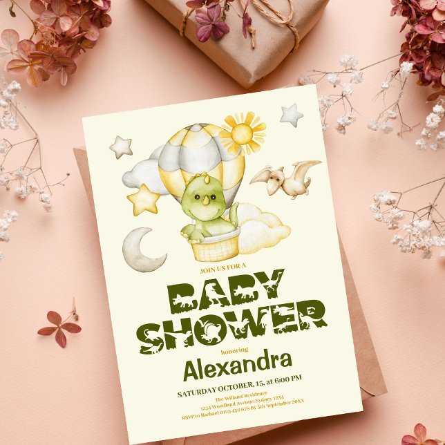 Dinosaur Theme Baby Dusche Einladung (Von Creator hochgeladen)