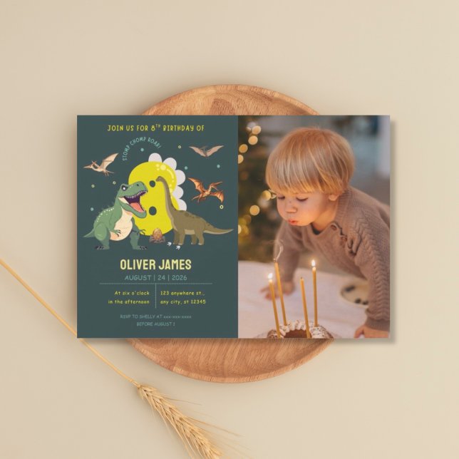 Dinosaur theme boy 8th birthday  einladung (Von Creator hochgeladen)