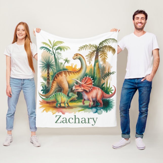 Dinosaur Theme Boy Birthday Party Fleecedecke (Beispiel)