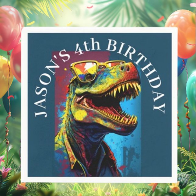 Dinosaur Theme Geburtstagsparty Serviette ( Bring the fun to life and create lasting memories. Get your party supplies now!)