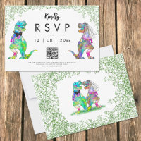 Dinosaur Theme Wedding QR Code Antwort